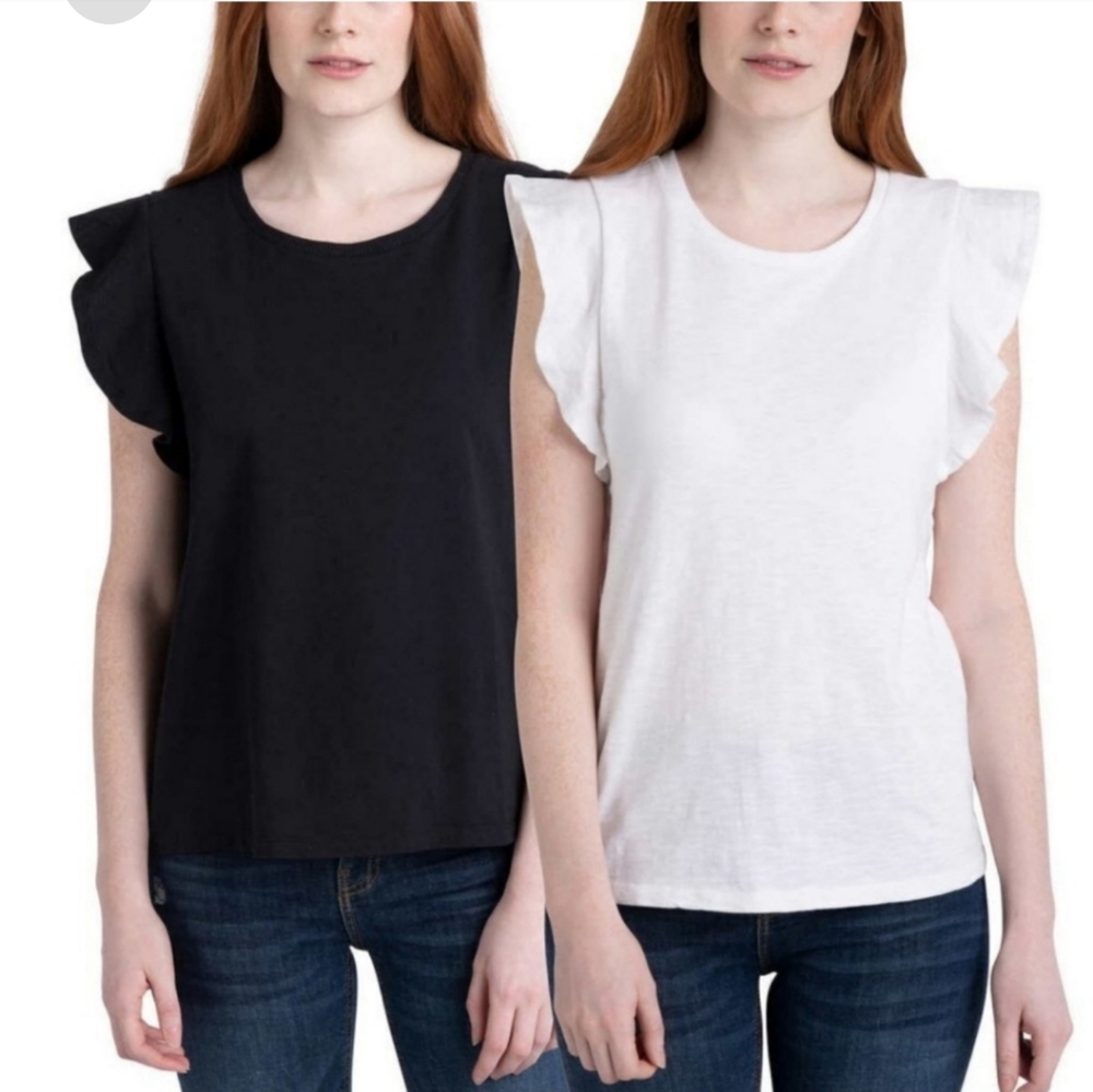Ecothreads Women's 2-pack Flutter Sleeve T-Shirt Soft Organic Cotton…